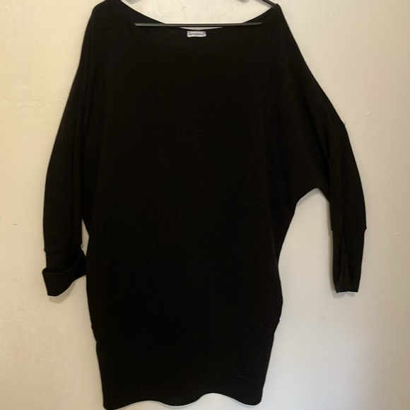 2XL sweater dress tunic with dolman sleeves scoop neck black - Picture 7 of 7